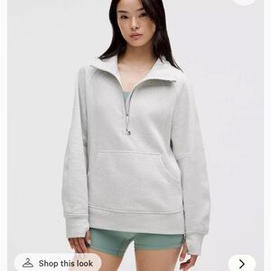 Lululemon Athletica Light Gray Quarter-Zip Sweatshirt Full Length